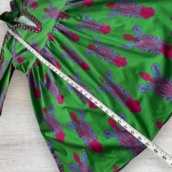 Tuckernut Sheridan French zebra print empire waist mini dress *shop@iamwarrior - Picture 9 of 12